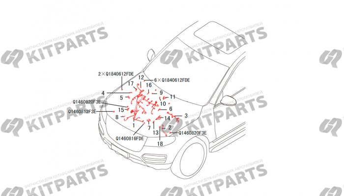 Проводка - двигатель Haval H8