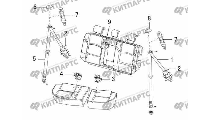 Ремень безопасности задний Great Wall Hover H3 New